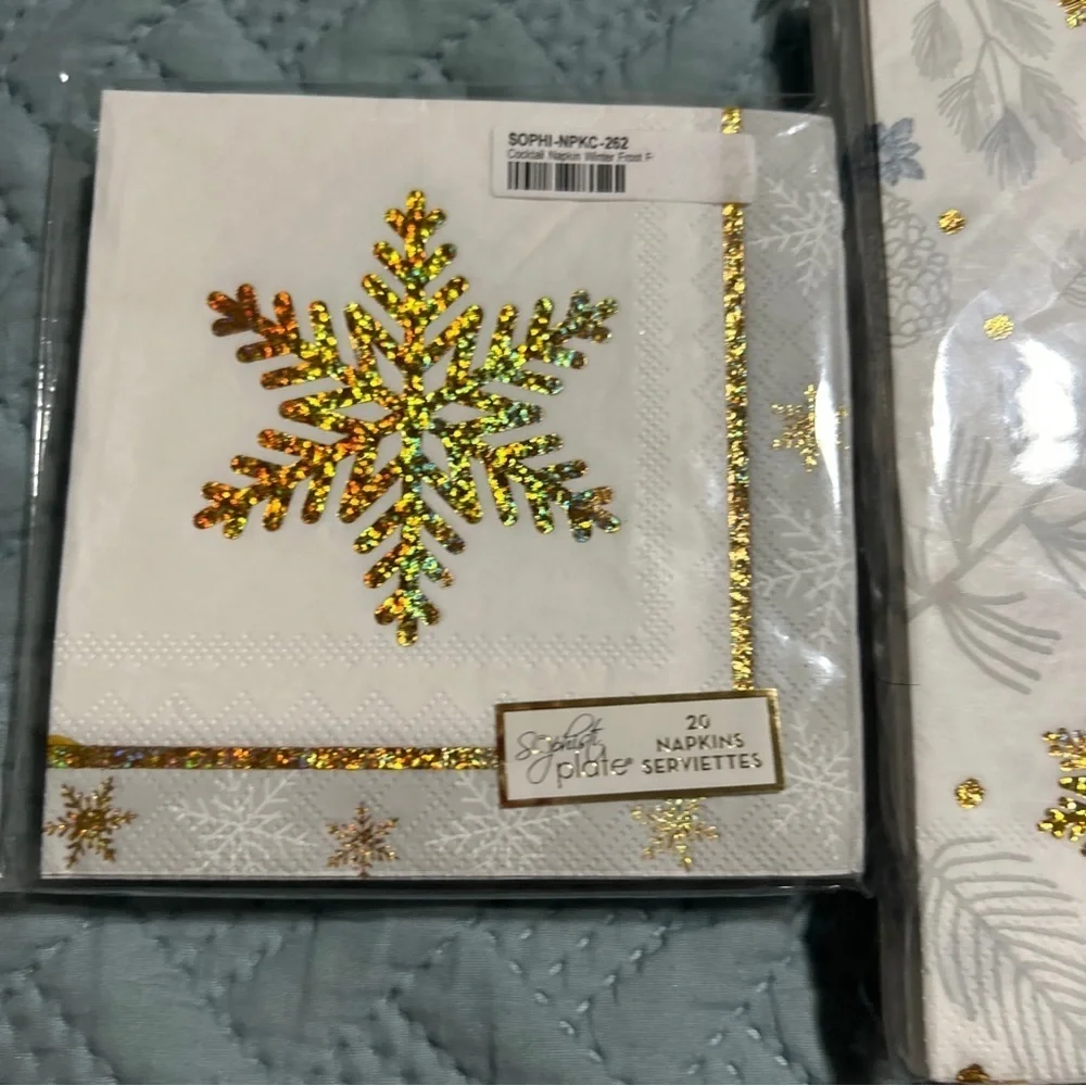 Sophisti plate Winter Frost Napkins- Cocktail, Guest Towel 20 Per Pack 1 Pack Ea